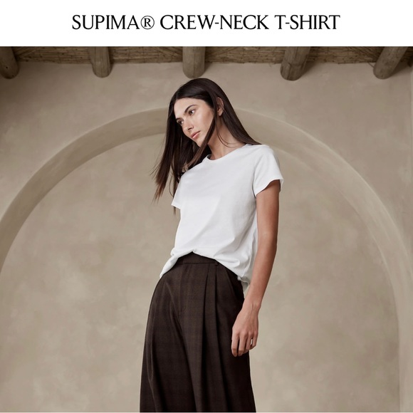Banana Republic SUPIMA cotton crew neck white t-shirt - Picture 1 of 6